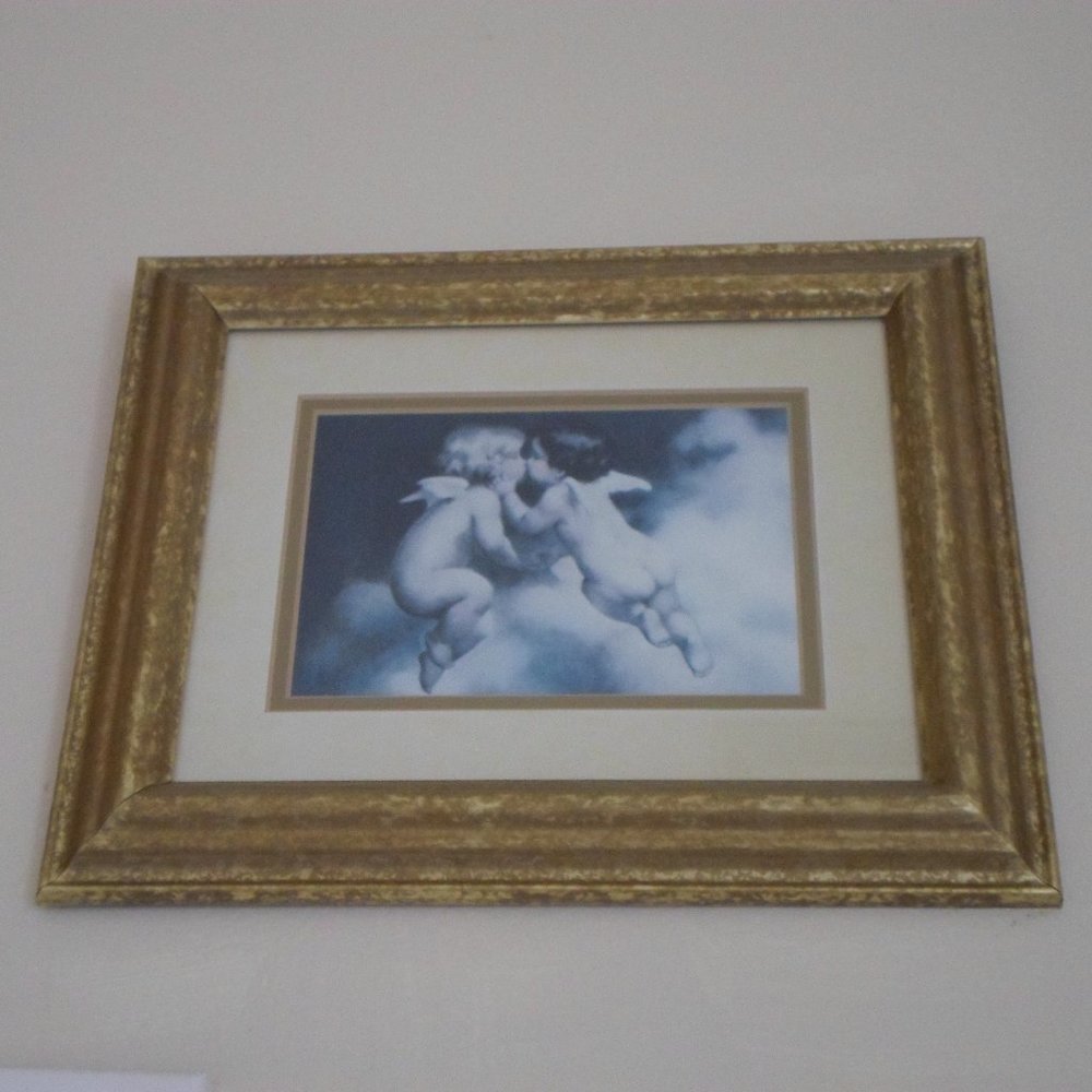 Kissing Cherubs Framed Artwork